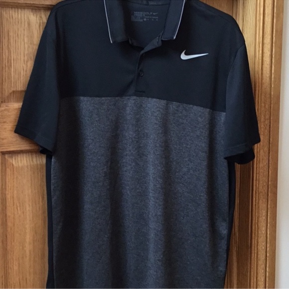 Nike DRI-FIT Golf, Standard fit polo style shirt-black & gray. Men's size XL - Picture 10 of 10